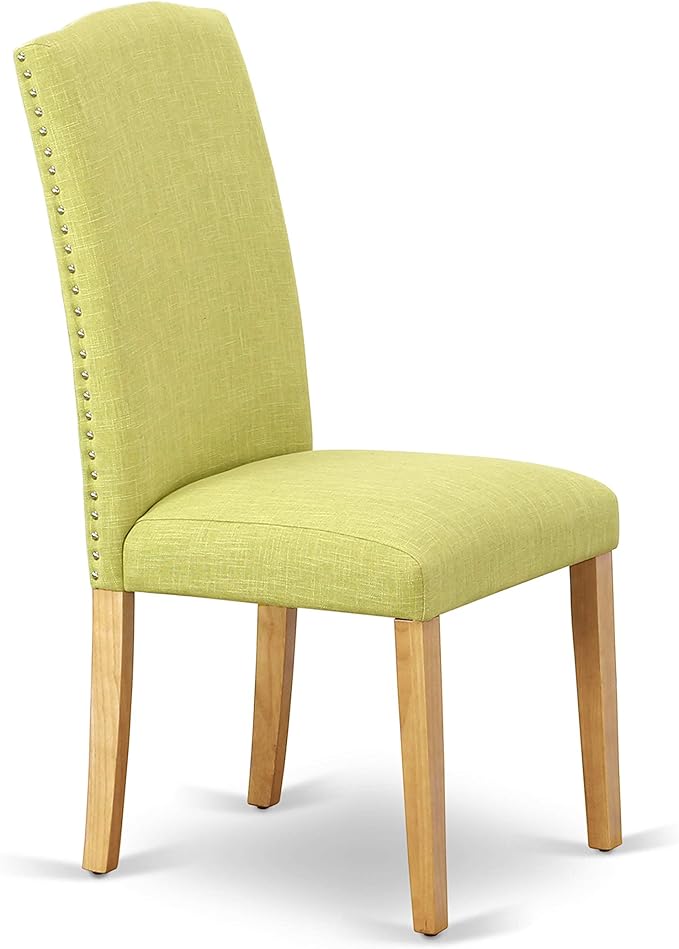 East West Furniture OXEN3-OAK-07 3 Piece Dining Table Set for Small Spaces Contains a Square Dining Room Table and 2 Limelight Linen Fabric Parsons Chairs, 36x36 Inch, Oak