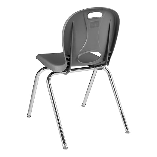 Learniture LNT-118-CSW-GT Learniture Structure Series School Chairs for Classroom, 18" Seat Height, Graphite, Pack of 4