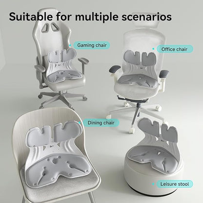 BKT Seat Cushion Chair Ergonomic Office Chair Cushions Lumbar Support for Seat Pillow Ideal for Students Office Workers Nursing Mothers Long Sitting Outdoor Fishing Floor (XL-Silvery Grey)