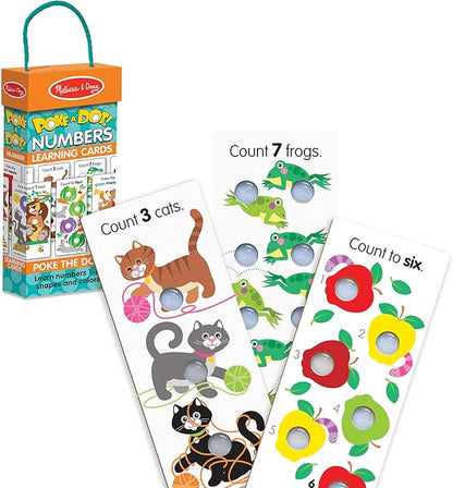 Melissa & Doug Poke-a-Dot! Numbers, Shapes & Colors Jumbo Learning Cards, 13 Double Sided Interactive Flash Cards, Educational Activities for Toddlers & Preschoolers, Ages 1+