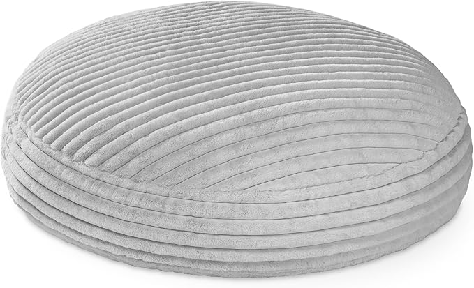 Jaxx 6 Foot Cocoon - 2-in-1 Convertible Bean Bag Bed & Large Bean Bag Chair for Adults, Premium Luxe Faux Fur - Mondo Grey