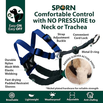 SPORN Mesh Non Pull Dog Harness Small Blue, Perfect For Training-Stops Dogs from Pulling and Choking on Walks for Small, Medium and Large Dogs, Puppy Harness, No Pull Harness, No Choke Harness