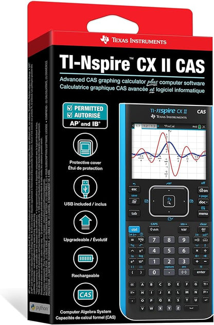 Texas Instruments TI-Nspire CX II CAS Color Graphing Calculator with Student Software (PC/Mac)