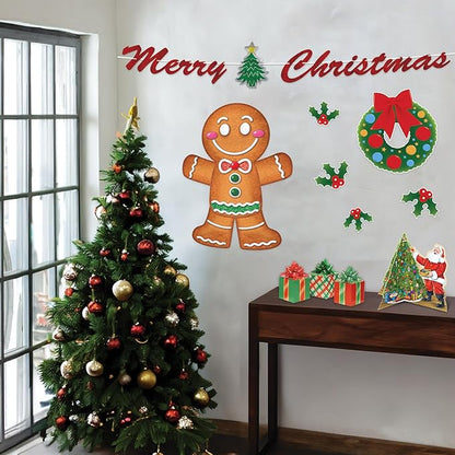 Beistle Jointed Gingerbread Man, 3’- Christmas Wall Decorations, Unique Gingerbread House Décor for Holiday Parties, Winter Wonderland Seasonal Accent for Homes and Classrooms