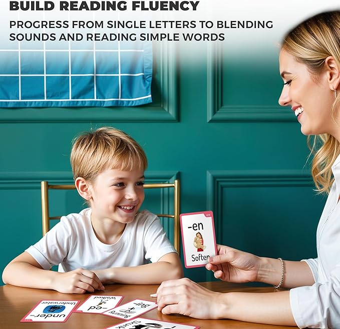 QUOKKA 1000+ Phonics Words Flash Cards for Kids Ages 4-8 – 20 Reading Stages – 260 Card Games for Kids Ages 3-5 and 6-8 – Learn to Read Games & Phonics Manipulatives for Complete Phonemic Awareness