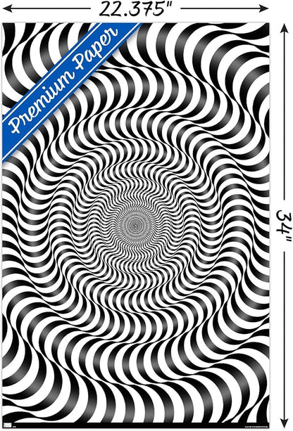 Trends International Zebra Stripe Optical Illusion Wall Poster, 22.375" x 34", Premium Poster & Mount Bundle