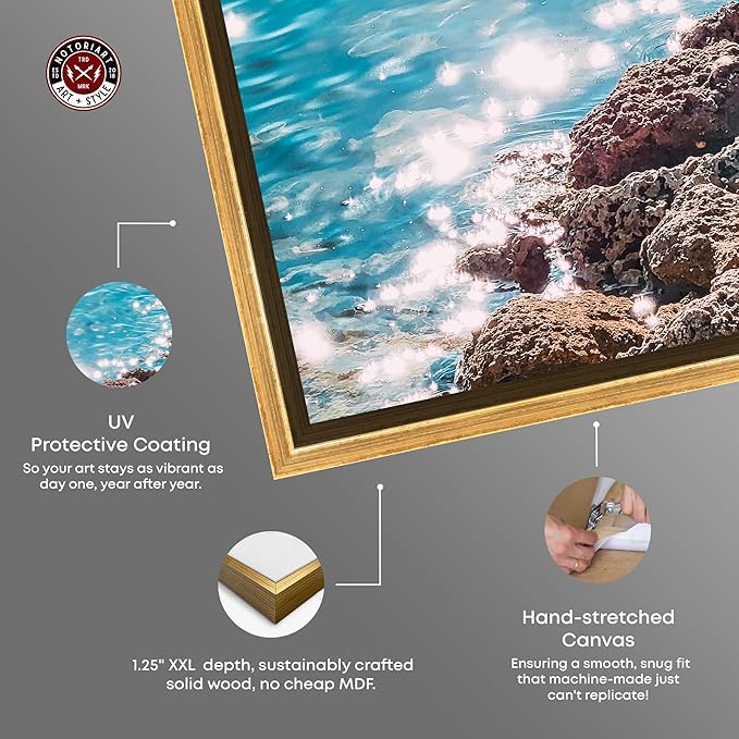 Italian Summer Landscape Photography Canvas Wall Art by Notoriart, Gold Floater Frame, 30"x30"
