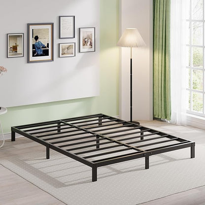 EMODA 6 Inch Full Size Bed Frame Heavy Duty Metal Platform No Box Spring Needed, Easy Assembly Noise Free, Black