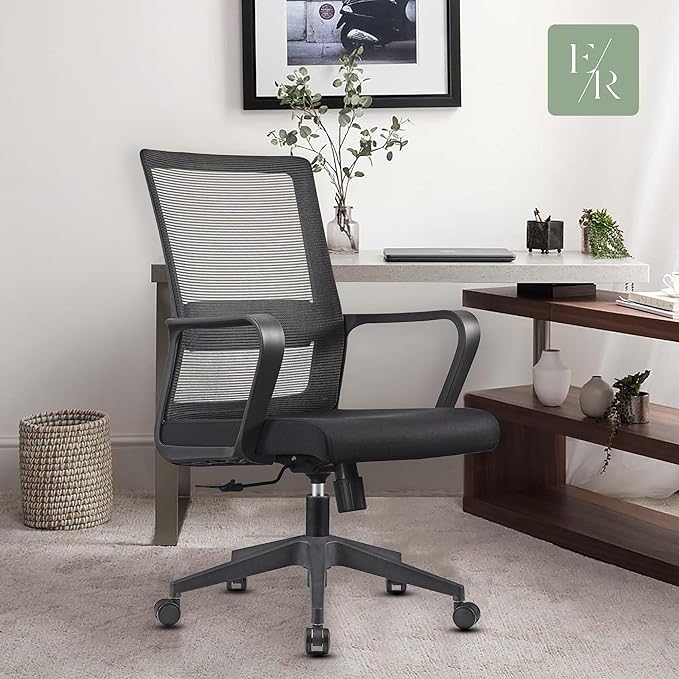 Black Mesh Office Chair - Ergonomic Computer Chair and Desk Chair for Home or Office