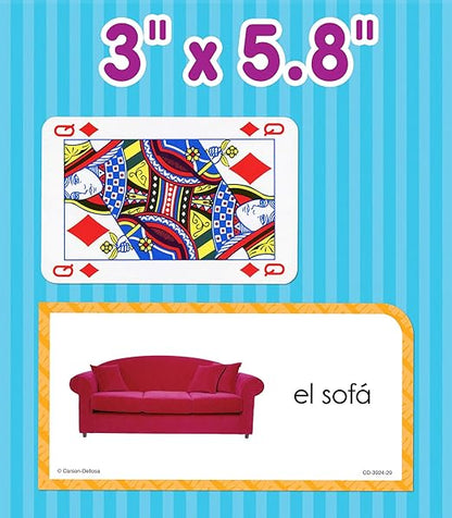 Carson Dellosa 104 Everyday Sight Words in Spanish Flash Cards for Kids, Vocabulary Flashcards for Toddlers Ages 5 and Up, Educational Games for Bilingual and ESL Learners