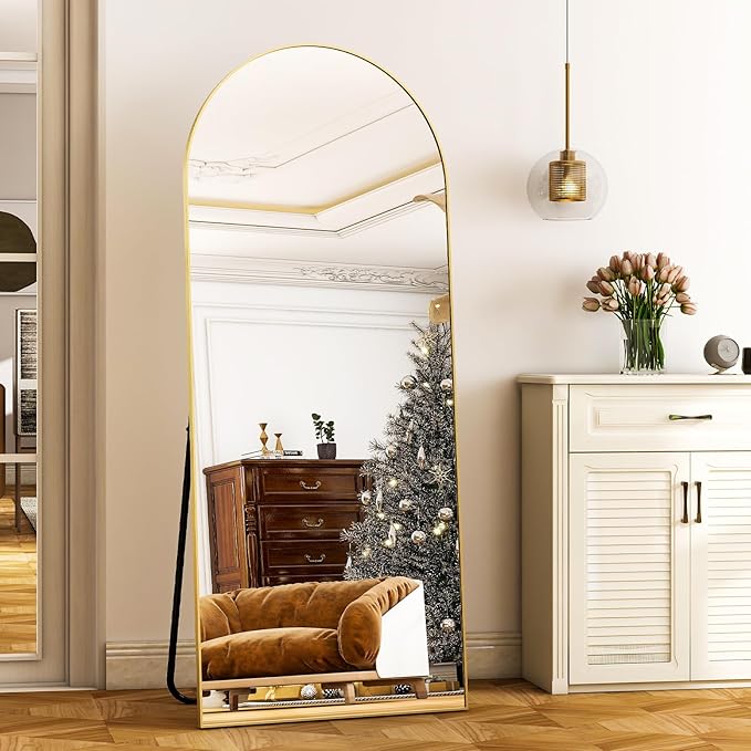 HARRITPURE 28" x 71" Full Length Mirror - Aluminum Alloy Frame Full Body Mirror - Gold Extra Large Floor Mirrors for Bedroom, Living Room, Bathroom