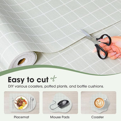 Beautysaid Shelf and Drawer Liner for Kitchen Cabinet, Non Adhesive Non Slip Shelf Paper Waterproof Washable Thickened for Dresser Pantry Shelve Bathroom Protector Liner(Light Green,23.6 in x 10 FT)
