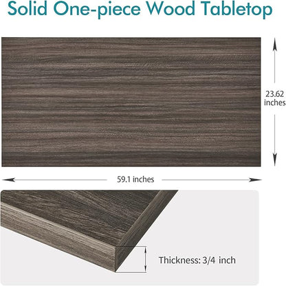 Kaboon Universal Tabletop 59.1"x23.62", Solid One-Piece Melamine Table Top, Double Desk L-Desk DIY, Home and Office Countertop,Eucalyptus