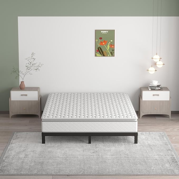 7 Inch California King Bed Frame No Box Spring Need, Low Profile Metal Platform Cal King Size Bed Frame, Heavy Duty Support Bedframes California King, Easy Assembly