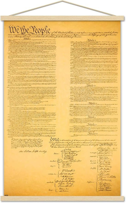 Trends International The Constitution Wall Poster, 22.375" x 34", Premium Print and Beechwood Hanger Bundle