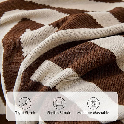 STACYPIK Soft Breathable Boho Chocolate Sofa Cover Stain Resistant Furniture Protector for 3 Cushion Couch Washable Sofa Cover for Dogs Cats Dark Khaki Reversible Sectional Covers for Sofa-91X150IN