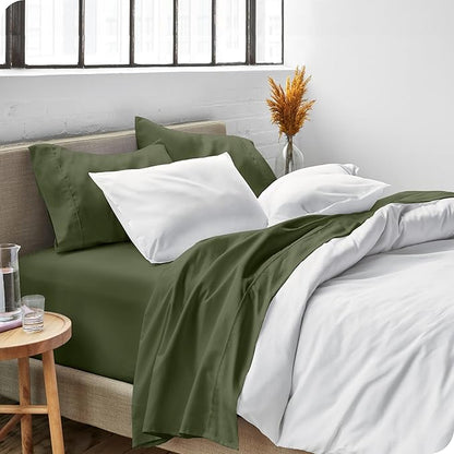 Bare Home Twin Sheet Set - 1800 Ultra-Soft Microfiber Bed Sheets - Double Brushed - Deep Pockets - Easy Fit - Extra Soft - 3 Piece Set - Bedding Sheets & Pillowcases (Twin, Cypress)