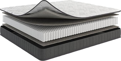 Ottomanson Queen 9" Hybrid Mattress - Medium-Firm Support - Made in USA - Individually Pocketed Coils & CertiPUR-US Foam - Fiberglass-Free - Bed in a Box