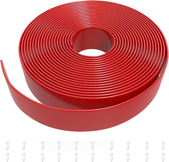 2" x20' ft Vinyl Straps for Patio Chairs Repair Kit Outdoor Patio Lawn Furniture Repair Vinyl Strapping Matte Finish (RED) + 20 Free Rivets!