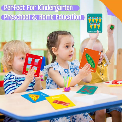 Food Flashcards, 50 Double-Sided Cards, Veggies, Fruits, Snacks, Desserts, Grain Cards Educational Learning Tools for Preschool and Toddlers Learning (2 Reclosable Rings Attached)