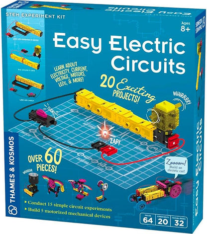 Thames & Kosmos Easy Electric Circuits STEM Kit | Essential Circuitry Set | 15 Experiments, 5 Motorized Models - Electricity, Current, Voltage, LEDs & More | Innovative, Easy-to-Use Building System