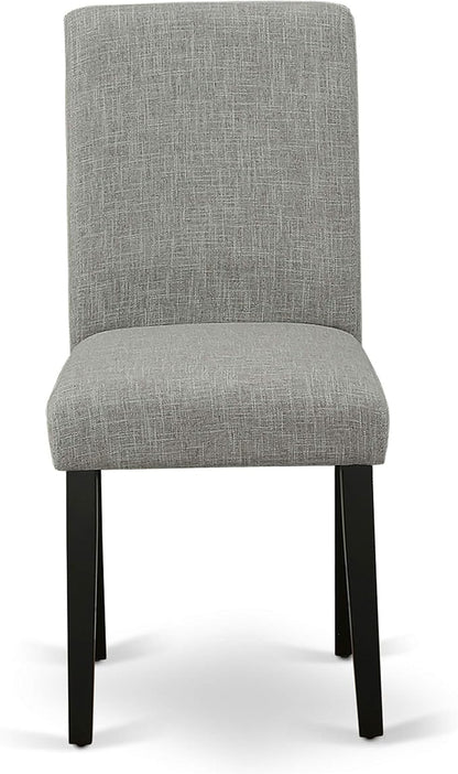 East West Furniture X697AB106-6 6 Piece Dinette Set Contains a Rectangle Dining Table with X-Legs and 4 Shitake Linen Fabric Parson Chairs with a Bench, 40x72 Inch, Multi-Color