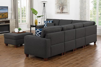 Devion Furniture Garisa Sectional Modular Sofa with Ottoman for Living Room, Apartment, Bedroom, Office, Dorm