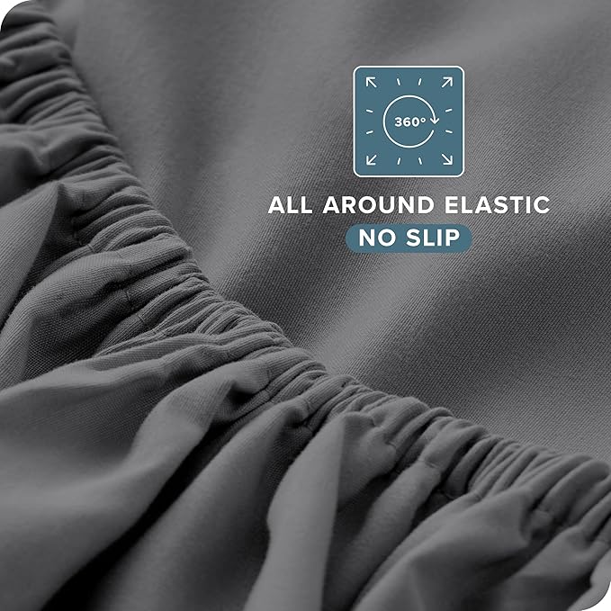 Bare Home Twin Sheet Set - 1800 Ultra-Soft Microfiber Twin Bed Sheets - Double Brushed - Deep Pockets - Easy Fit - Extra Soft - 3 Piece Set - Bedding Sheets & Pillowcases (Twin, Grey)
