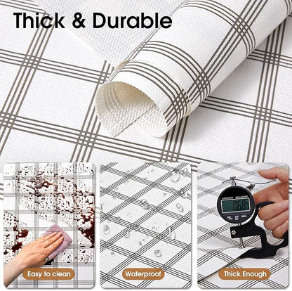 Beautysaid Shelf and Drawer Liner for Kitchen Cabinet, Non Adhesive Non Slip Shelf Paper Waterproof Washable Thickened for Dresser Pantry Shelve Bathroom Protector Liner(Plaid,23.6 in x 10 FT)