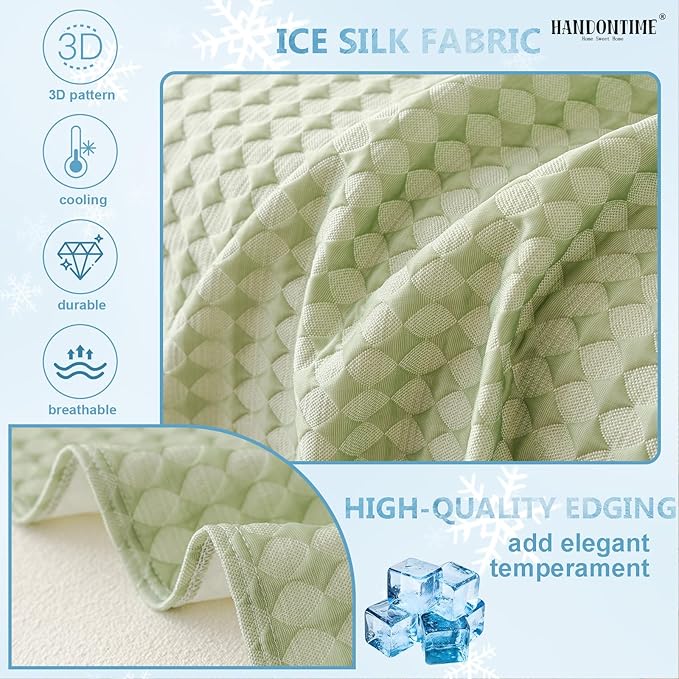 HANDONTIME Cooling Dog Couch Cover Ice Silk Washable & Breathable Pet Sofa Protector, Durable Couch Covers for Sofa Pet Friendly Soft Dog Cooling Bed Cover Sofa Protector Covers (Green, 71"x118")