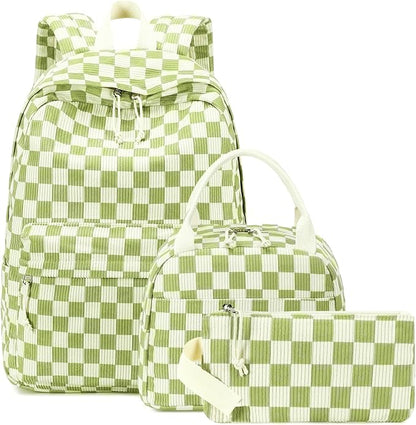 Bluboon School Backpack Set Girls Womens Laptop Bookbag Casual Daypack Fits 15 inch Laptop with Lunch Tote Bag and Pencil Bag