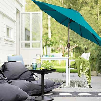 Blissun 9' Outdoor Patio Umbrella, Outdoor Table Umbrella, Yard Umbrella, Market Umbrella with 8 Sturdy Ribs, Push Button Tilt and Crank