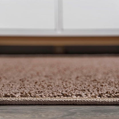 JONATHAN Y Haze Solid Low-Pile Brown 5x5 Square Indoor Area Rug, Coastal,Bohemian,Minimalist,Classic, Easy-Cleaning for Living Room,Bedroom,Kitchen,Pet Friendly,Non-Shedding (SEU100J-5SQ)