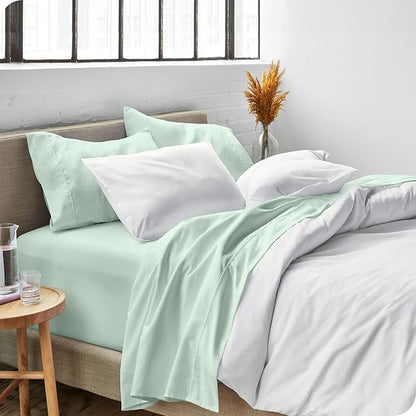 Bare Home Queen Sheet Set - Luxury 1800 Ultra-Soft Microfiber Bed Sheets - Double Brushed - Deep Pockets - Easy Fit - 4 Piece Set - Bedding Sheets & Pillowcases (Queen, Spring Mint)