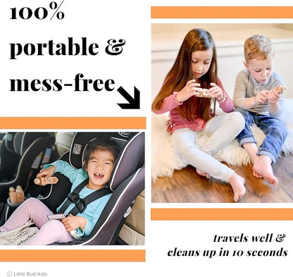 LITTLE BUD KIDS Spin-and-Read Montessori Phonetic Reading Blocks with CVC Phonics Flashcards for Beginner Readers, Montessori Reading Wooden Toys for 3 Years +