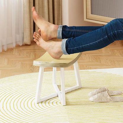Wooden Step Stool，Foot Rest for Adult&Children,Short Stool for Under Desk, Small Bench for Living Room, Kitchen, Couch, Entryway