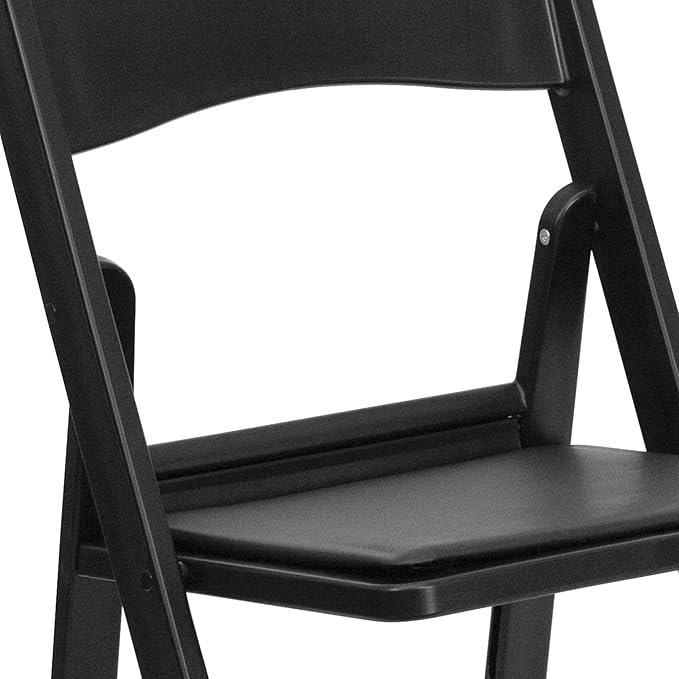 Flash Furniture Hercules Series Folding Chairs for Weddings and Formal Events, Stackable Commercial Event Seats with 1,000-lb. Static Weight Capacity, Set of 4, Black