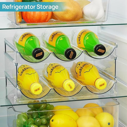 Water Bottle Organizer - 4 Tier Large Capacity stackable water Bottle Organizer for Cabinet, Free-Standing Water Bottle Storage Holder for Countertops, Pantry, Bars, Cabinets, Fridge, Hold 12 Bottles