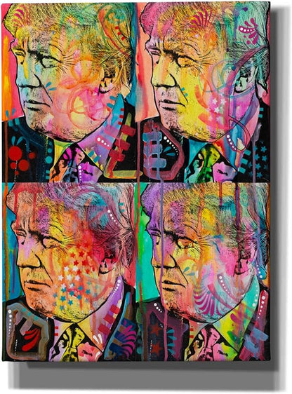 Epic Graffiti 'Trump 4 Up' by Dean Russo, Canvas Wall Art, 12"x16"