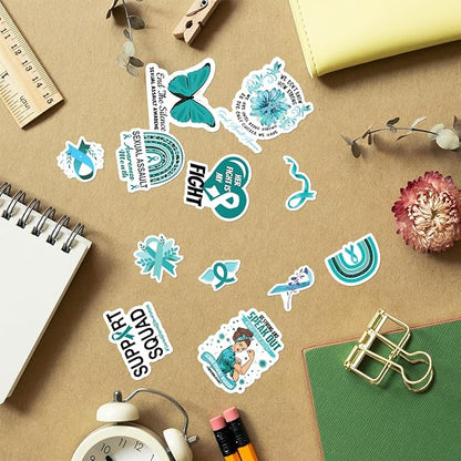 Support Squad Awareness Stickers Pack 50Pcs Vinyl Decals for Laptop Water Bottle Journal Scrapbook Waterproof Durable Set Teens Adults Advocates Mental Health