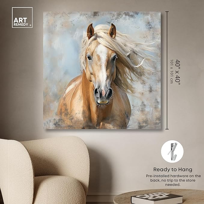 Art Remedy Rustic Rider Canvas Horse Wall Art, Gallery Wrapped, 40" x 40"