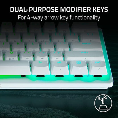 Razer Huntsman V3 Pro Mini 60% Esports Gaming Keyboard: Analog Optical Switches Snap Tap - Rapid Trigger - Adjustable Actuation - Dual-Purpose Mod Keys - Doubleshot PBT Keycaps - White
