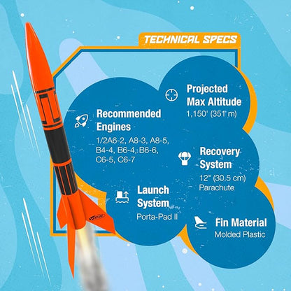 Estes 1427 Alpha III Rocket-Building Kit, Beginner Flying-Rocket Model Kit for Ages 10+, Includes Launch Pad and Controller
