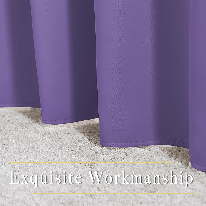NICETOWN Room Darkening Curtains for Doorway 78" L Lilac Purple, Grommet Light Blocking Window Treatments Blackout Privacy Drapes for Living Room/Kids Room, 2 Panels, W52 x L78