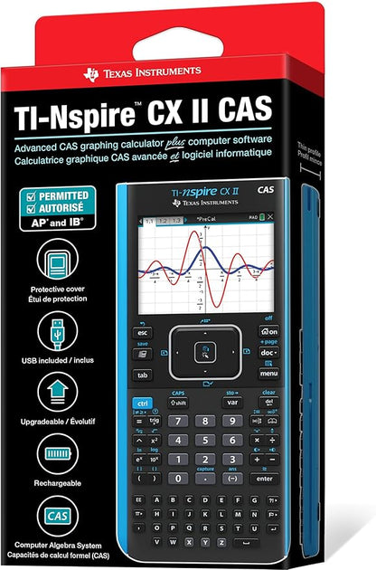 Texas Instruments TI-Nspire CX II CAS Color Graphing Calculator with Student Software (PC/Mac)
