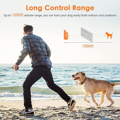 Shock Collar for Dogs, IP67 Waterproof Dog Training Collar with Remote, 3 Training Modes with Beep, Vibration, and Safe Static, Rechargeable for Large Medium