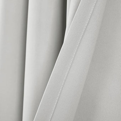 Lush Decor Insulated Grommet Blackout Window Curtain Panels, Pair, 52" W x 95" L, Light Gray - Classic Modern Design - Chic Window Decor - Long Curtains For Living Room, Bedroom, Or Dining Room