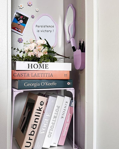 KEYDUACU 12 pcs Girls Locker Accessories, Locker Decorations Including Mirrors, whiteboards, Magnets and organizing Supplies. Ideal for Back-to-School Essentials and The Office (13 pcs-Purple)