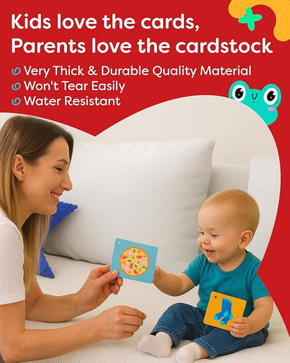 100 First Words Flash Cards – High Contrast Picture Flashcards – Educational Learning for Speech and Early Vocabulary Featuring Animals, Food, Transport, Family, Clothes and More
