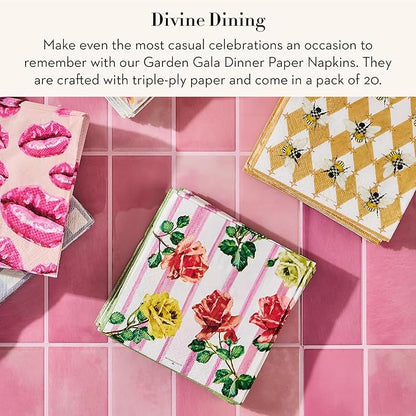 MACKENZIE-CHILDS Dinner Paper Napkins, Stylish Paper Dinner Napkins, Garden Gala